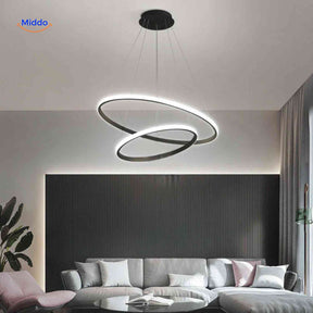 **Ring Kronleuchter – Schwarze LED-Hängelampe mit zwei Ringen für das Wohnzimmer** Entdecken Sie die stilvolle Ring Kronleuchter in modernem Schwarz. Diese elegante LED-Hängelampe mit zwei Ringen setzt Akzente in Ihrem Wohnzimmer. Jetzt bei www.middo.de erhältlich!