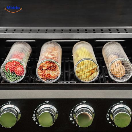 Gemüse gegrillt im RollingGrill™ Korb auf dem Grill