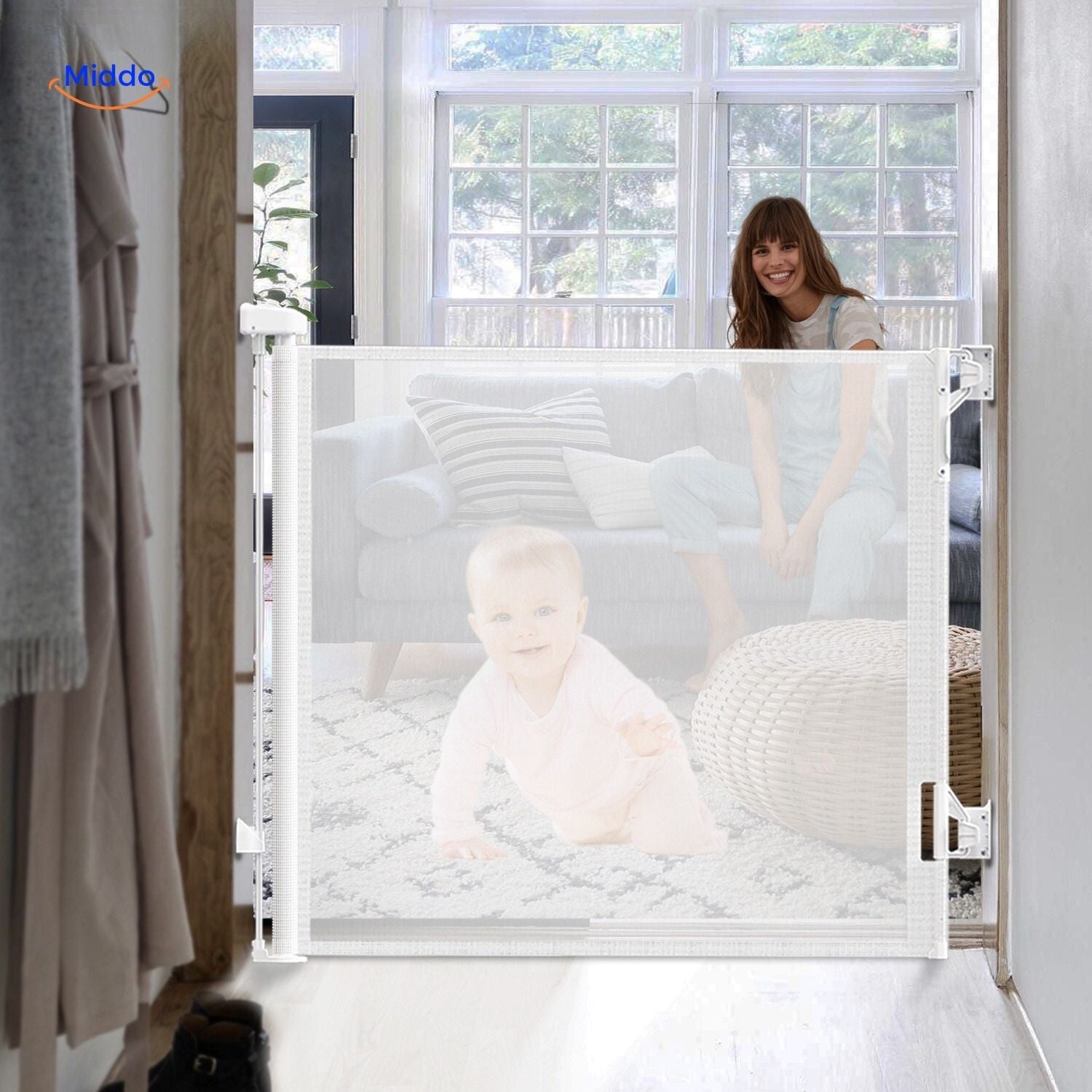 SafeGuard Faltbares Tor Baby schützendes Netz www.middo.nl