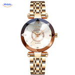 Seno Elegance Damenuhr Stahl Gold Gold Middo.nl