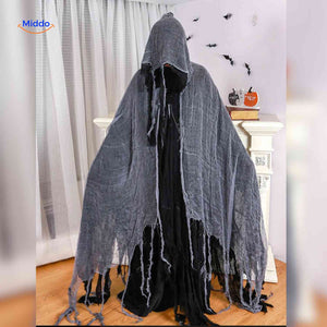 ShadowReap Umhang grau Spuk zerrissen Halloween Umhang www.middo.de