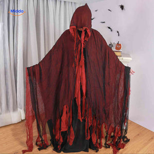 ShadowReap Cape – Roter, zerrissener Halloween-Mantel für dein Kostüm | www.middo.de