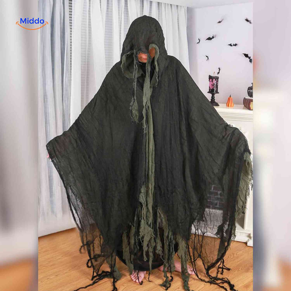 ShadowReap Cape in Schwarz-Grün – Gespenstisches Halloween Kostüm Entdecken Sie das ShadowReap Cape in Schwarz und Grün für Ihr unheimliches Halloween-Outfit. Machen Sie Eindruck auf der nächsten Halloween-Party und heben Sie sich von der Masse ab. Jetzt bestellen!