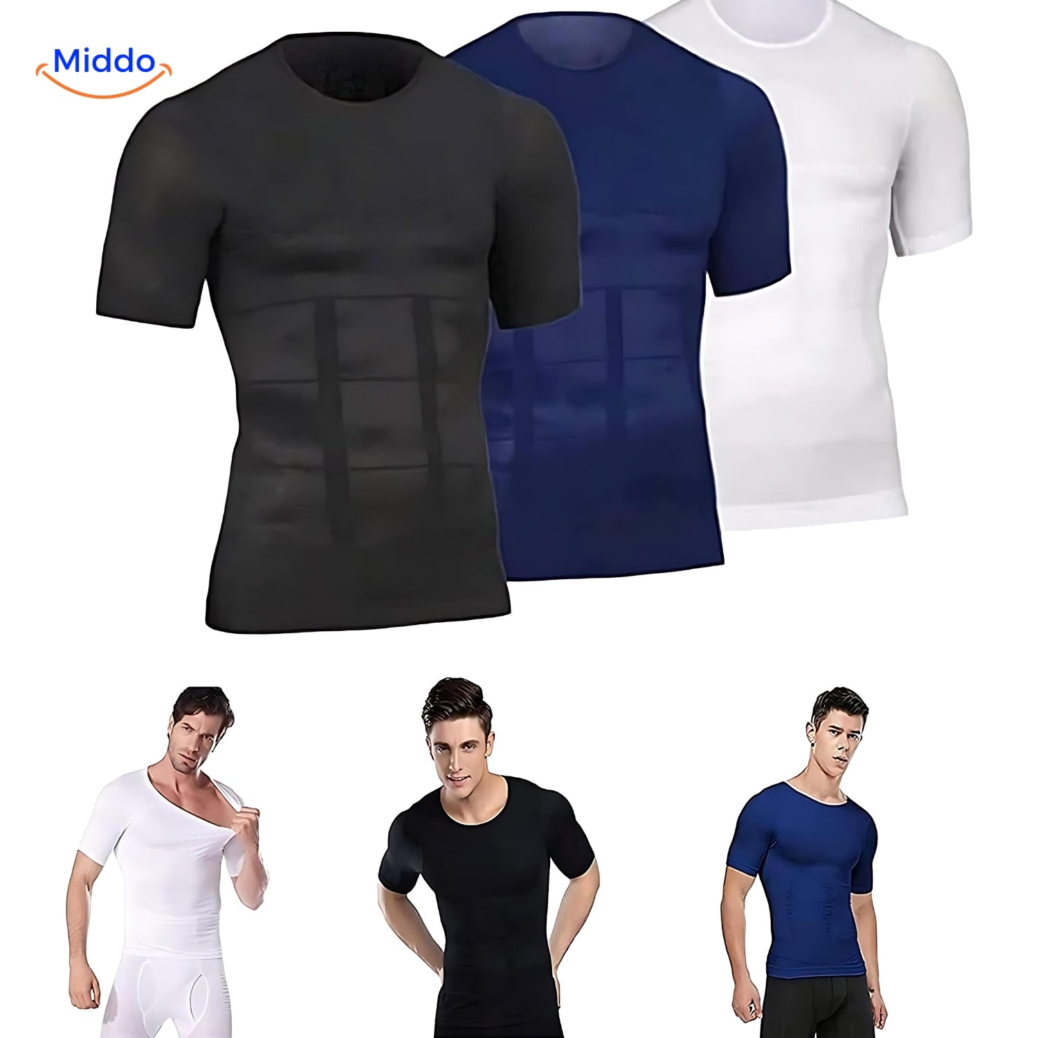 ShapeBoost PowerVest 2.0 T-Shirts Schwarz, Blau und Weiß von www.middo.nl