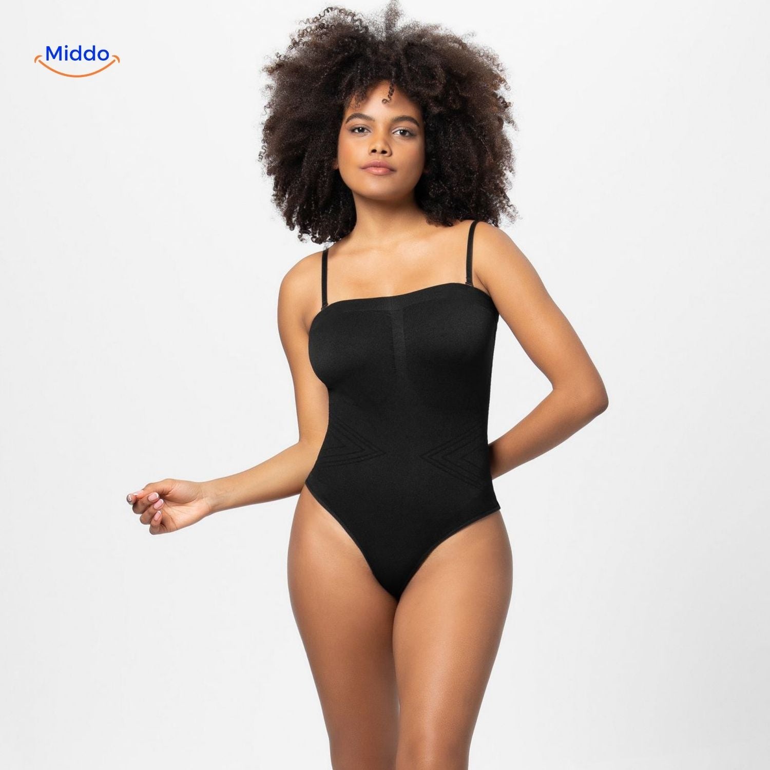 ShapelyFit Body Shaping Bodysuit Damen Shapewear Korsett Top Body mit dünnen Trägern Middo