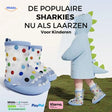 Zureto Shark Regenstiefel für Kinder mit Dinosaurier-Jacke und bunten Stiefeln