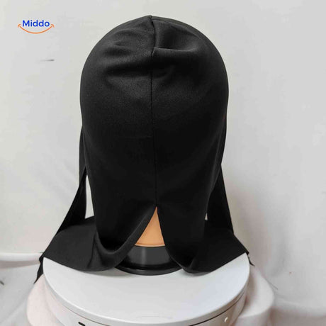 Skullora Maske Rückseite mit schwarzem Kapuzennetz www.middo.de