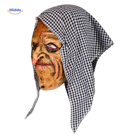Skullveil Maske Hexenmaske mit kariertem Tuch – Entdecke jetzt auf www.middo.de!