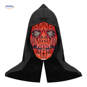 Skullveil Maske - Flammend rote Horror-Schädelmaske | www.middo.de