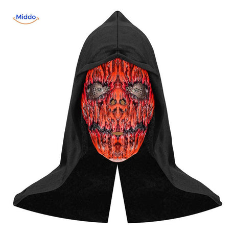 Skullveil Maske - Flammend rote Horror-Schädelmaske | www.middo.de