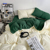 SleepNest Gemütliches Schlafset Blau und Creme Set auf dem Bett www.middo.de