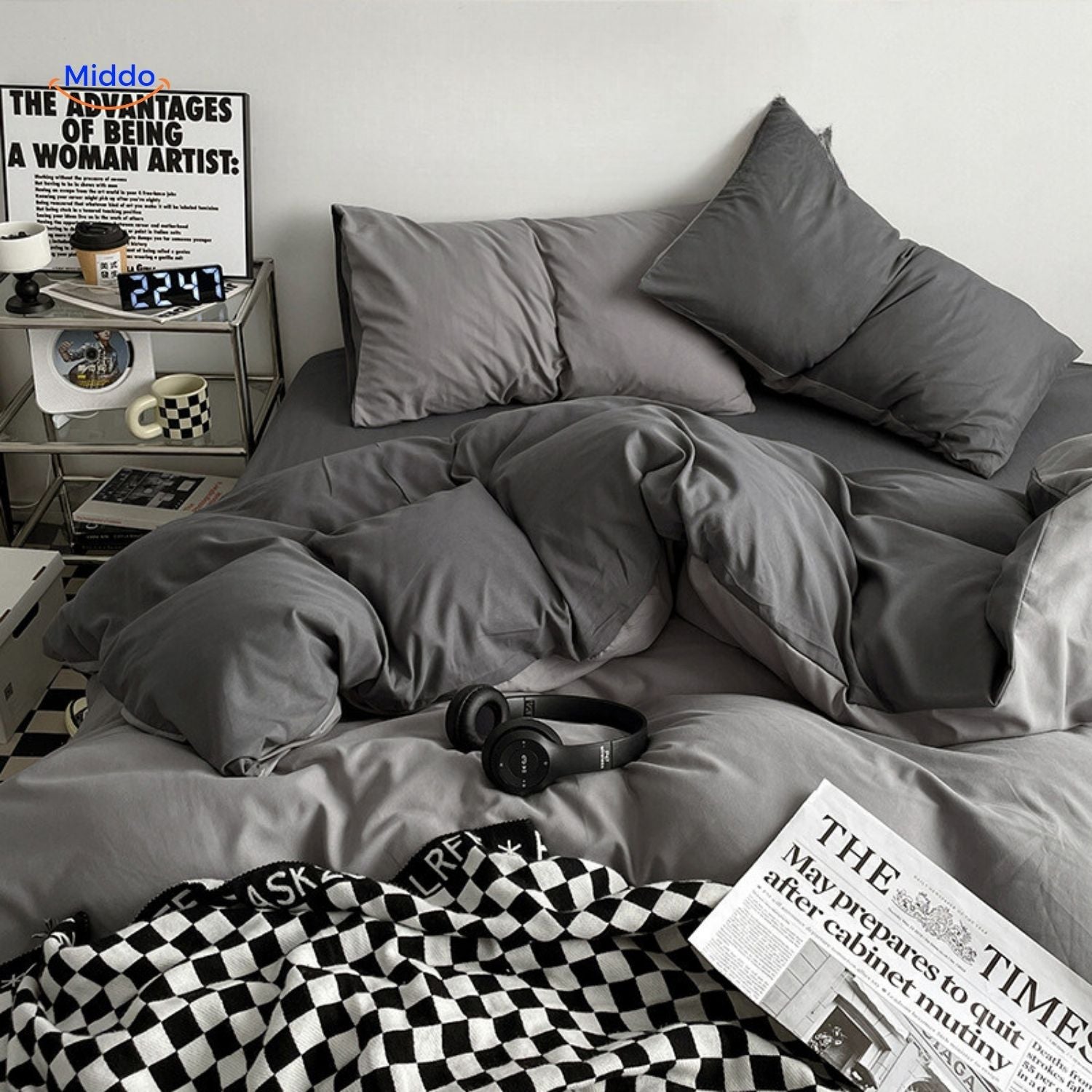 SleepNest Gemütliches Schlafset dunkelblau und hellblau Schlafset www.middo.nl
