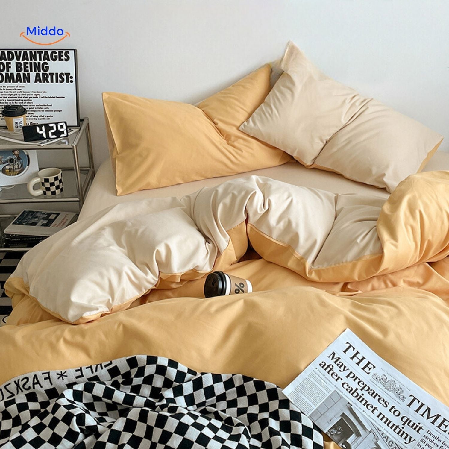 SleepNest Gemütliches Schlafset in dunkelgrau und blau mit Komfort www.middo.de