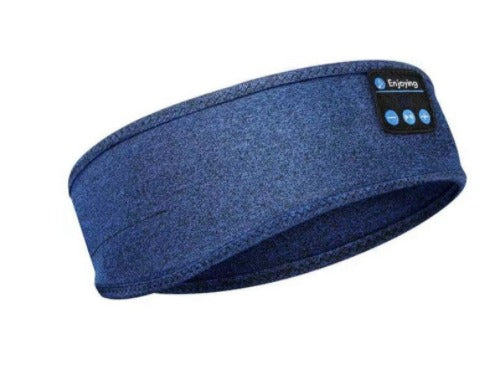 Blaues Schlafband mit Bluetooth und Bedienelementen für Musik