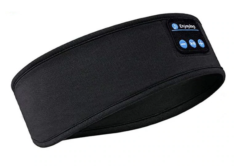 Sleepband schwarz Produktaufnahme mit Bluetooth-Bedienelementen