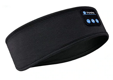 Sleepband schwarz Produktaufnahme mit Bluetooth-Bedienelementen