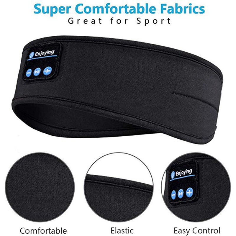 Sleepband schwarz Sport-Stirnband aus bequemer elastischer Stoffe