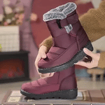 SnowLuxe Boots rood waterdicht sneeuwlaarzen met bont www.middo.nl