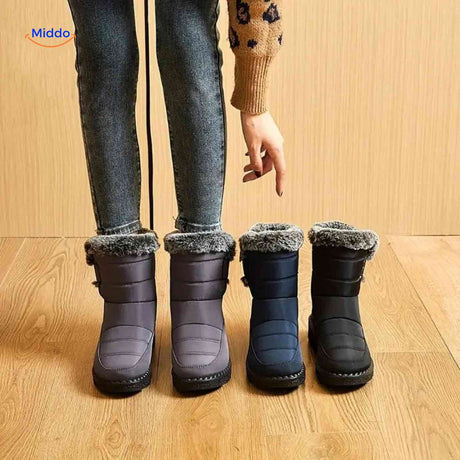 SnowLuxe Boots schwarz und grau Winterstiefel Set