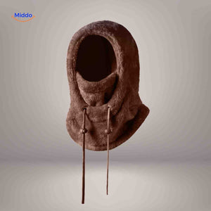 **Produktname:** SnowShield Wintermütze in Dunkelbraun mit Fleece-Haube und langen Bindebändern **Meta-Beschreibung:** Entdecken Sie die SnowShield Wintermütze aus hochwertigem Fleece in stilvollem Dunkelbraun. Schützen Sie sich optimal vor der Kälte – jetzt bei uns erhältlich!