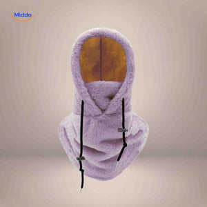 SnowShield Wintermütze lila, fleece, warm mit Schal - optimaler Schutz. Besuchen Sie www.middo.de!