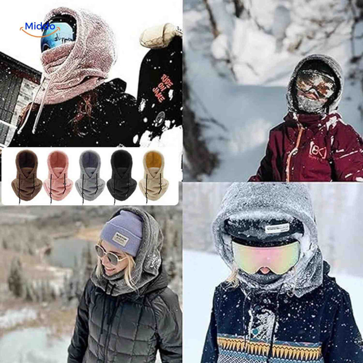 SnowShield Wintermütze Ski Snowboard, Fleece-Kapuze, warmer Schutz