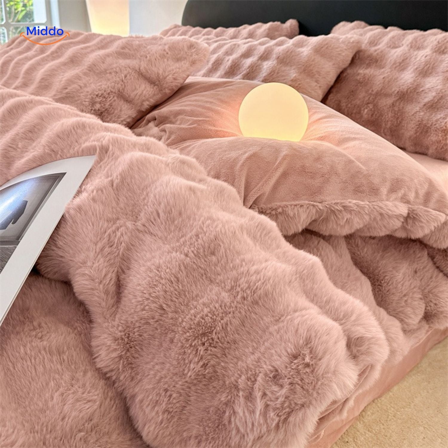 SnuggleBunny Plüschset rosa Plüschkissen mit Licht www.middo.de