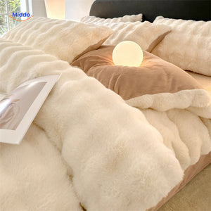 SnuggleBunny Plüschset weißes Plüschbettzeug mit Licht
