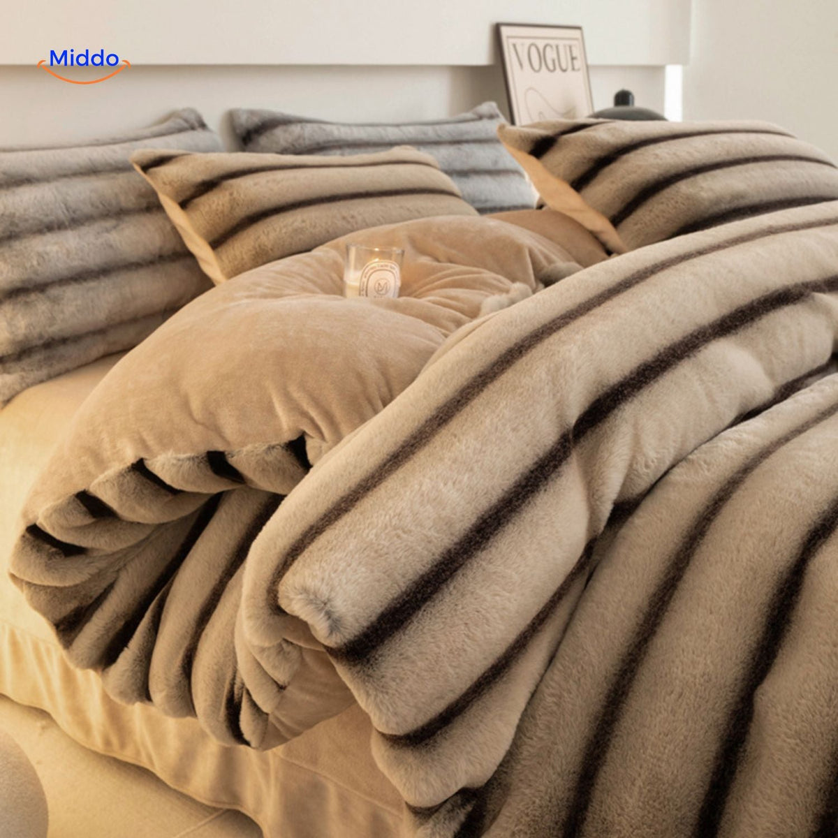 SnuggleBunny Plüschset beige mit Streifen