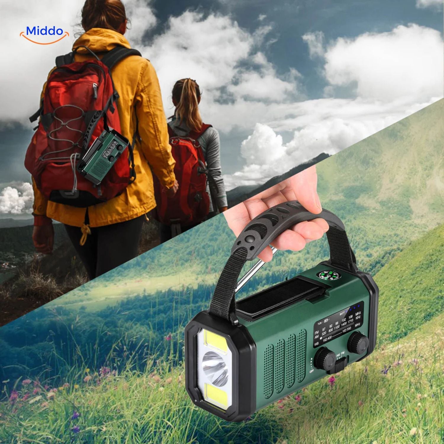 SolarPower Pro Vorsorgemittel Radio mit USB und Handkurbel www.middo.de