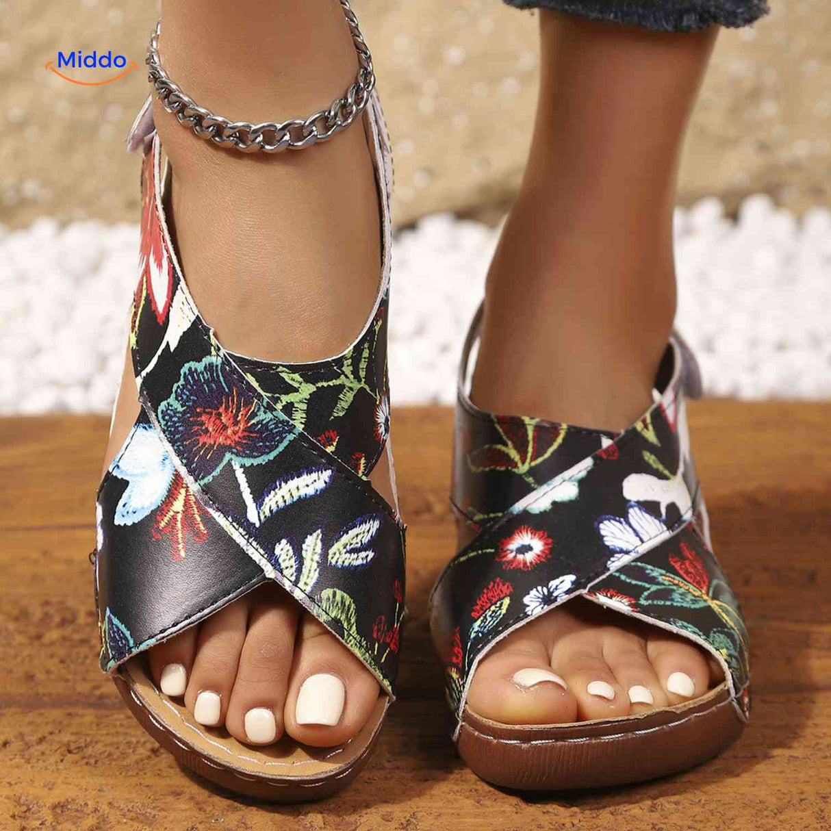 Soleva Sandalen stilvolle Sandalen mit Printdesign