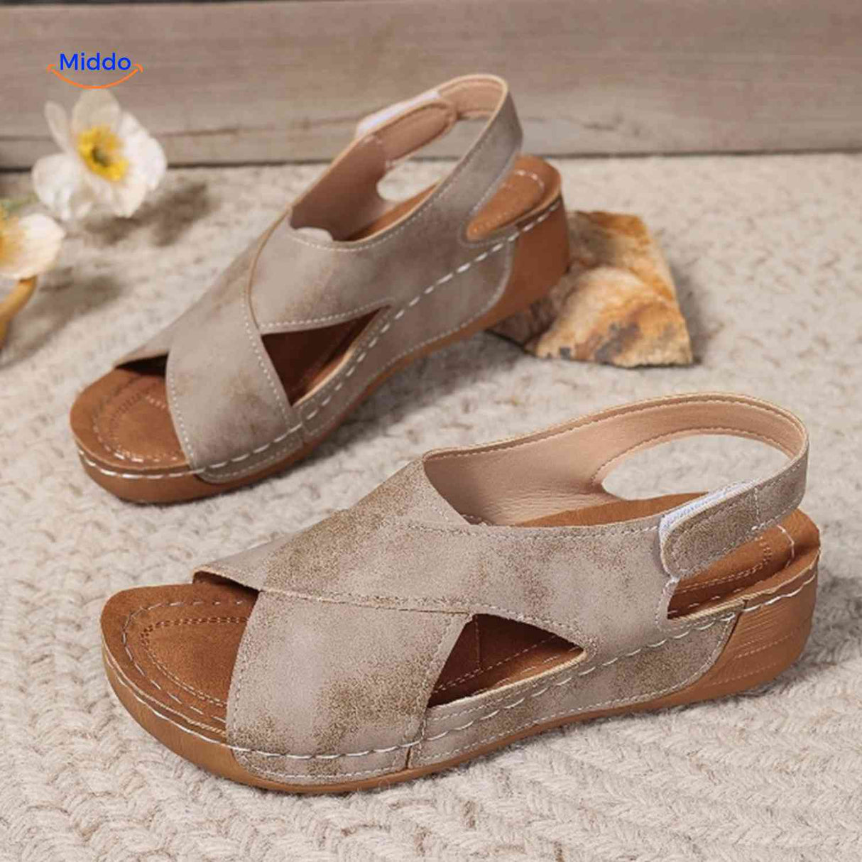 Soleva Sandalen weiche Schlupf Sandalen mit Dämpfung