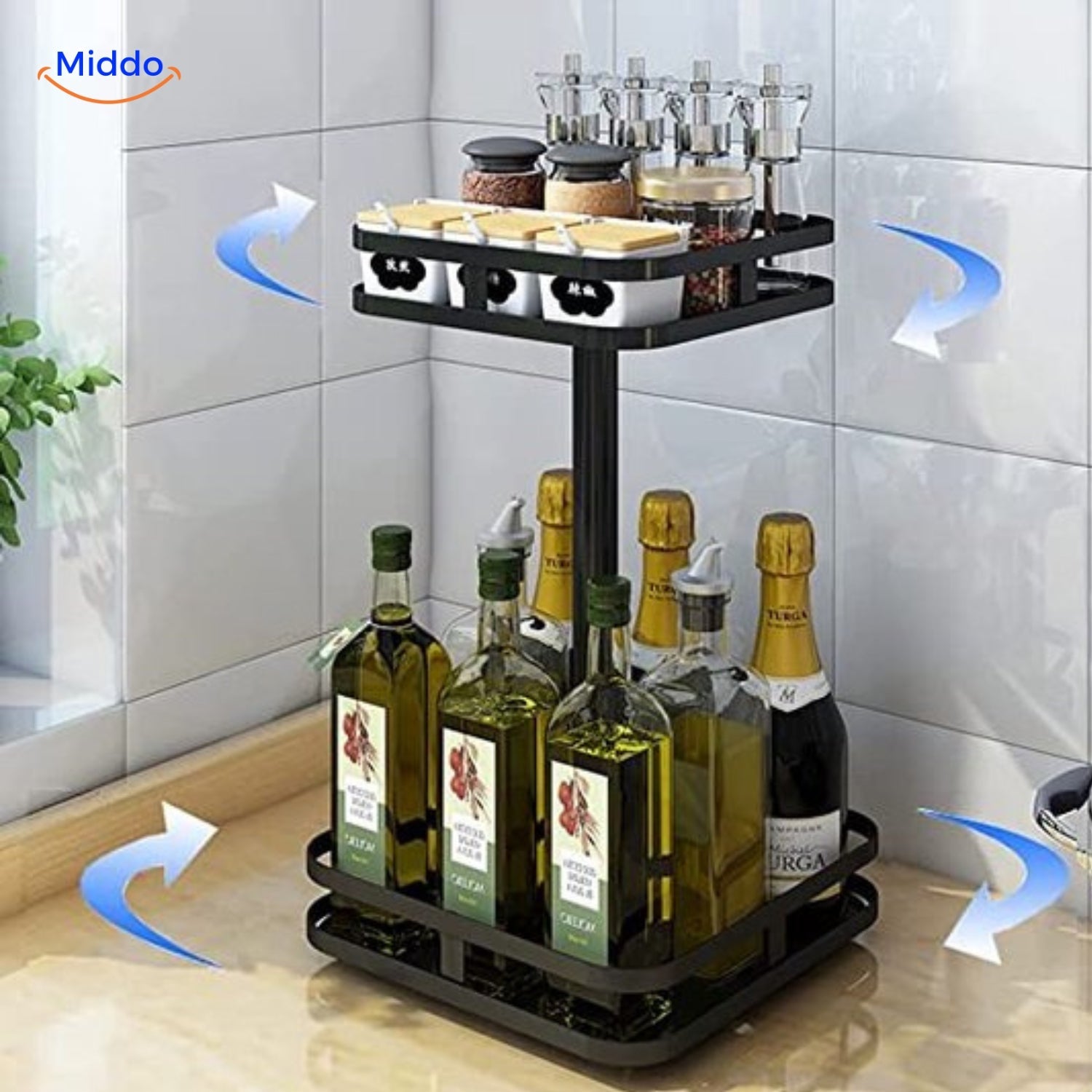 Spinstore Quadrat, der sich um 360 Grad drehen kann.