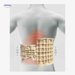 SpineRelief Gürtel mit schwarzer Handpumpe und Verpackung gegen Rückenschmerzen www.middo.de