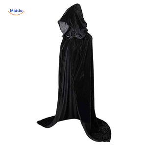 Spookora Cape – Klassischer schwarzer Mantel mit Kapuze, lang. Besuchen Sie uns auf www.middo.de
