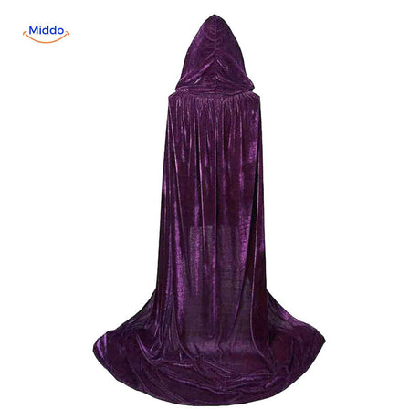 Spookora Umhang aus lila Samt mit Kapuze für Halloween - www.middo.de
