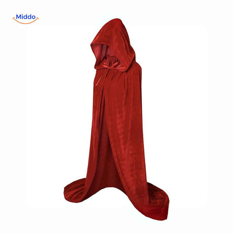 Spookora Cape – Roter Samtmantel mit Kapuze für Halloween-Feiern | www.middo.de