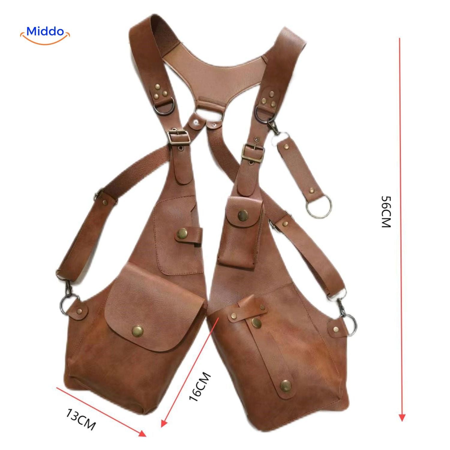 Steampunk Tote braune Ledertasche mit Maßen www.middo.de