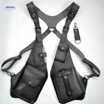 Steampunk Tote graue Leder Tasche mit hängenden Fächern www.middo.de