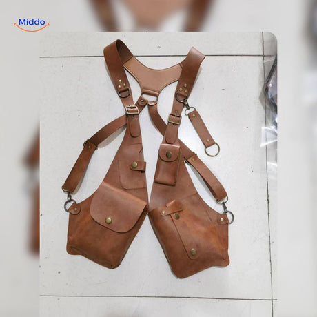 Steampunk Tote hellbraune Ledertasche im Studio