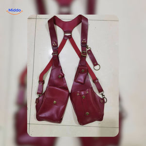 Steampunk Tote rotlederne Tasche im Studio