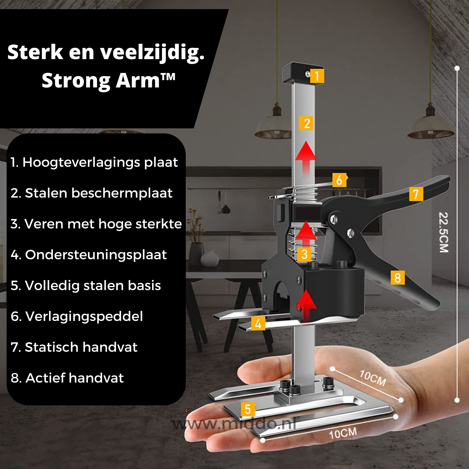 Spezifikationen und Komponenten des Strong Arm Anhängers