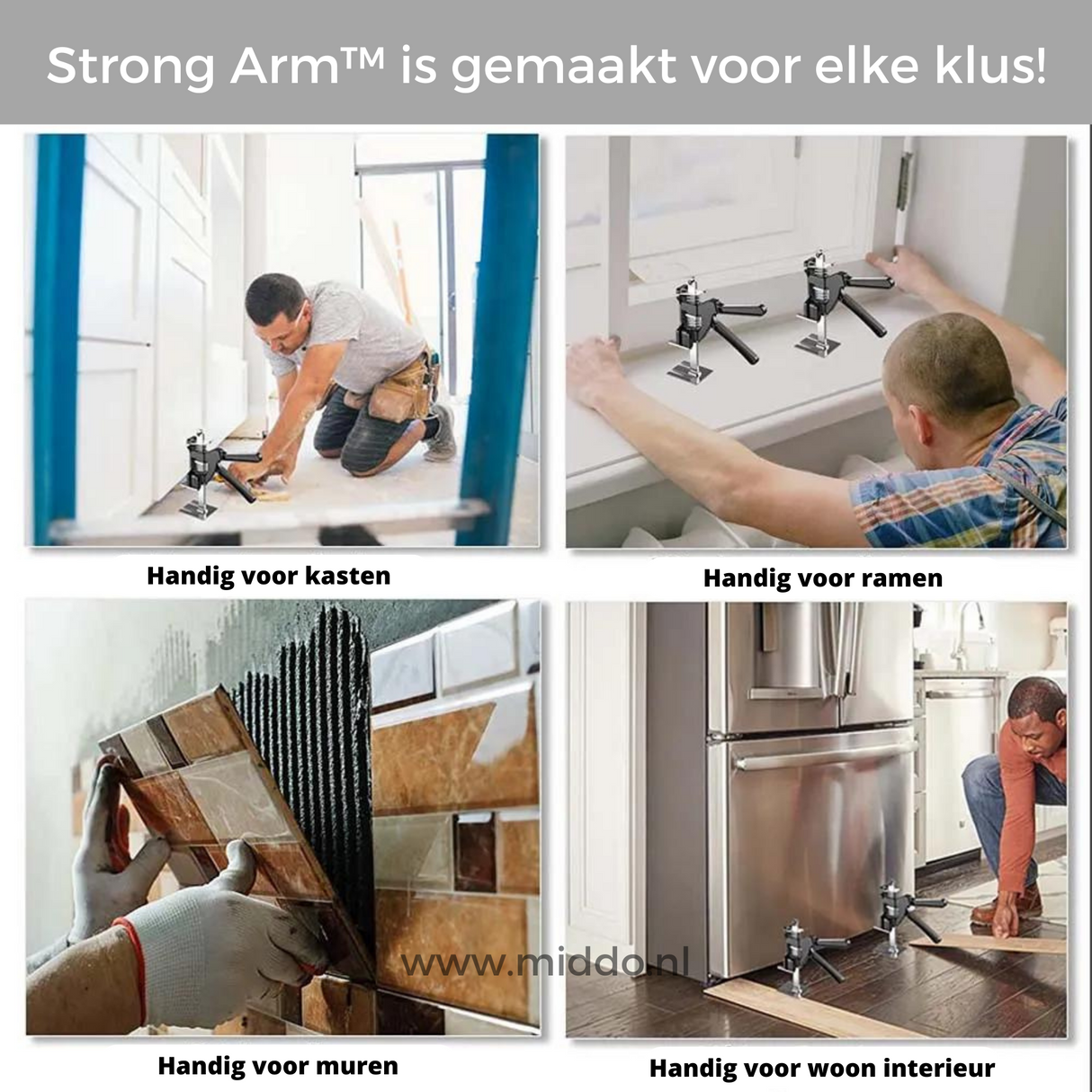Verschiedene Anwendungen des Strong Arm Hilfsgeräts im Haus