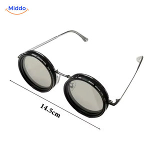 SunGuard ND9 schwarze Sonnenbrille mit klaren Gläsern