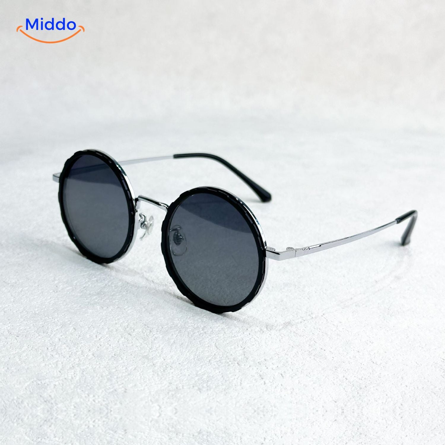 SunGuard ND9 Rundsonnenbrille mit schwarzem Rahmen