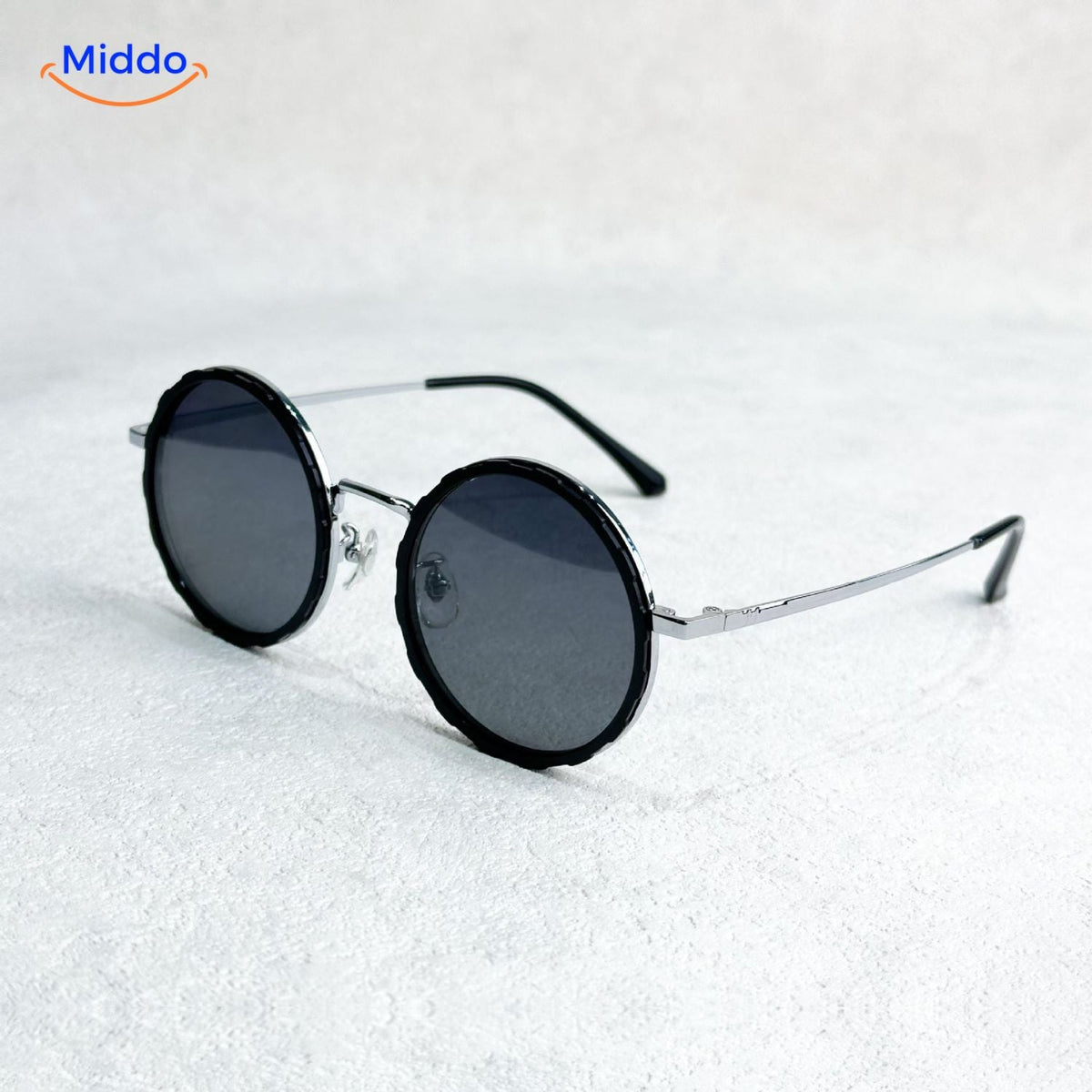 SunGuard ND9 Rundsonnenbrille mit schwarzem Rahmen