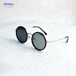 SunGuard ND9 runde Sonnenbrille mit goldenem Rahmen