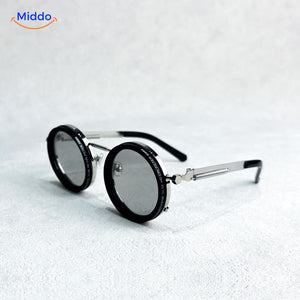 SunGuard ND9 runde Sonnenbrillen mit Metallrahmen