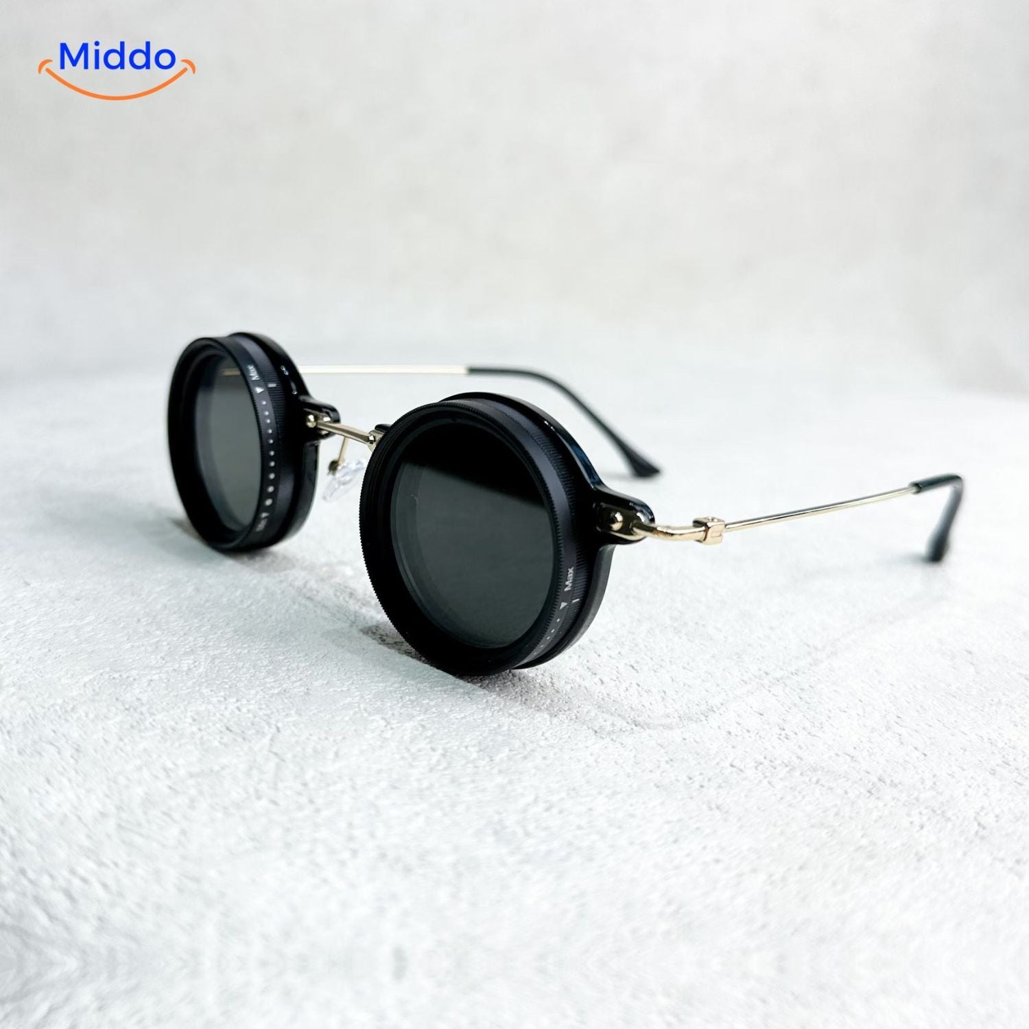 SunGuard ND9 runde Sonnenbrille mit silbernem Rahmen