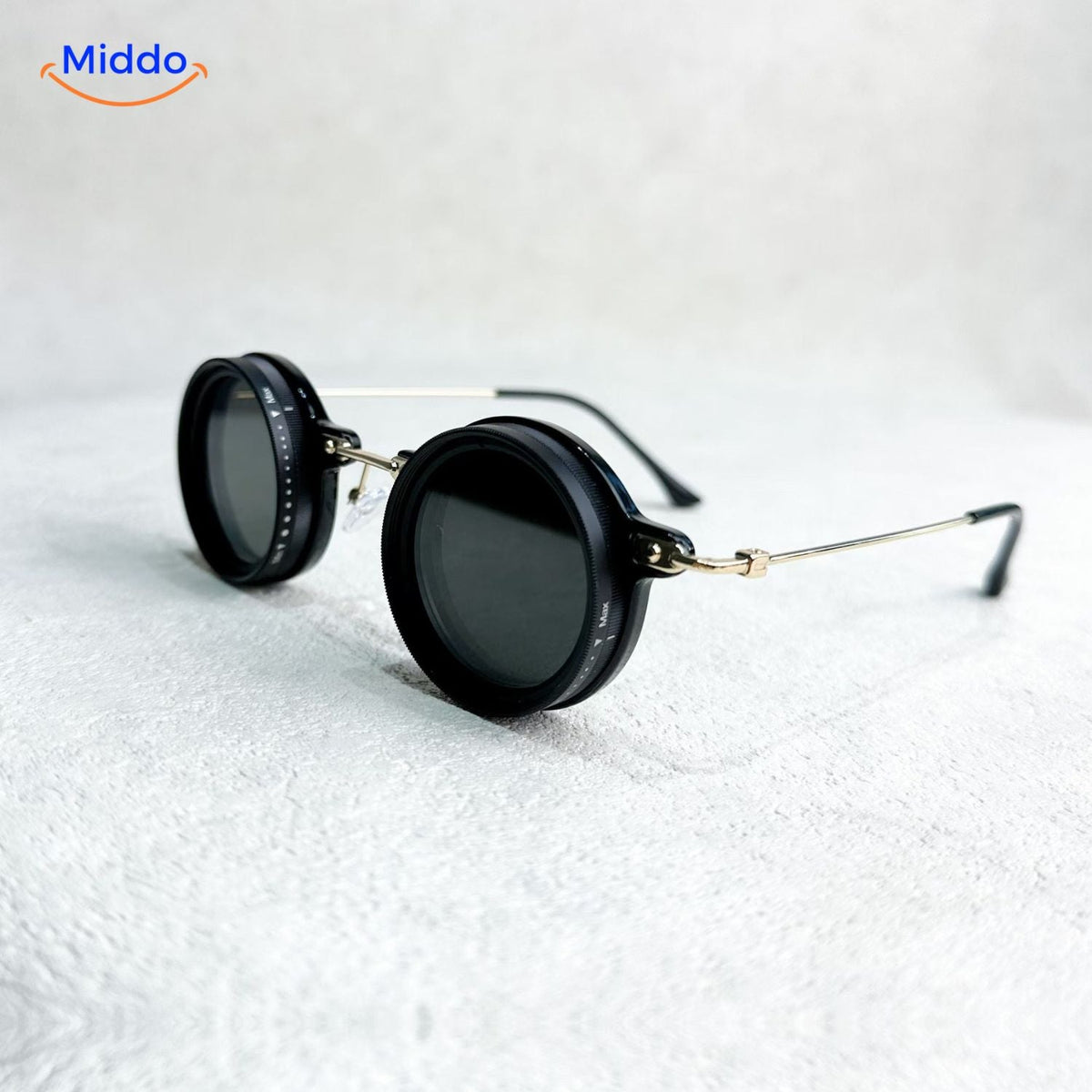 SunGuard ND9 runde Sonnenbrille mit silbernem Rahmen
